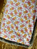 Adult Pink Bows and Iced Coffee Minky Fur Blanket