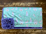 Toddler Teal Princess Minky Fur Blanket
