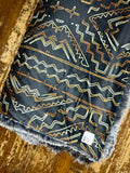 Adult Black and Gold Mudcloth Minky Fur Blanket