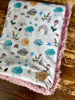 Mini Baby Blush Skies Minky Fur Blanket