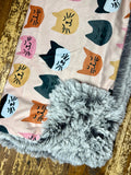 Toddler Kitty Cat Minky Fur Blanket