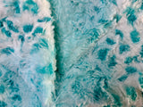 Adult Teal Fawn Minky on Minky Blanket