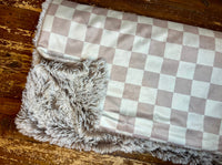 Baby Checkered Minky Fur Blanket