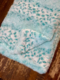 Adult Teal Fawn Minky on Minky Blanket