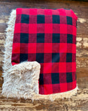 Adult Flannel Classic Buffalo Fur Blanket
