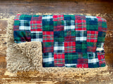 Adult Flannel Cabin Patch Plaid Fur Blanket