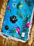 Toddler Flamingo Minky Fur Blanket