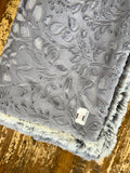 Adult Silver Minky on Fur Blanket