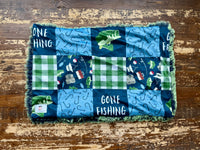 Gone Fishing Minky Fur Car seat Blanket
