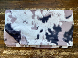 Adult Plum Cowhide Minky on Minky Blanket