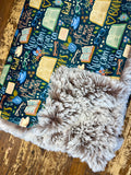 Adult Stay Calm and Read On Minky Fur Blanket