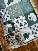 Adult Minky Rink Side Patch Fur Blanket