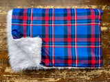 Adult Plaid Minky Fur Blanket