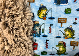 Adult Ice Fishing Minky Fur Blanket