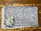 Adult Silver Minky on Fur Blanket