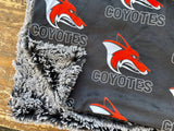 Travel Williston Coyotes Minky Fur Blanket