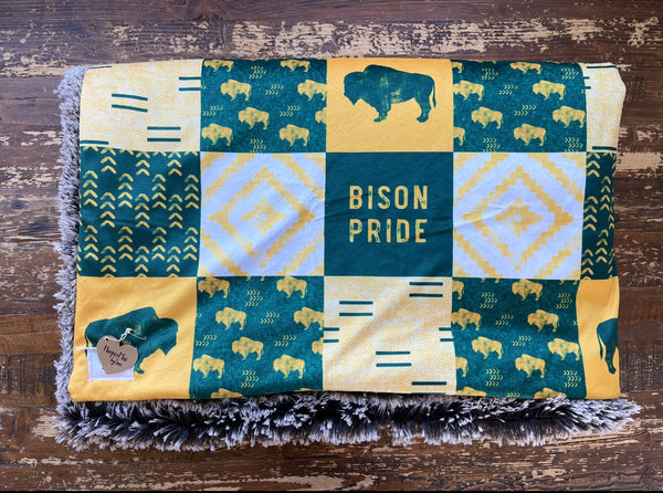 Adult Bison Pride Minky Fur Blanket