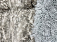 Adult Silver Fawn Minky on Fur Blanket
