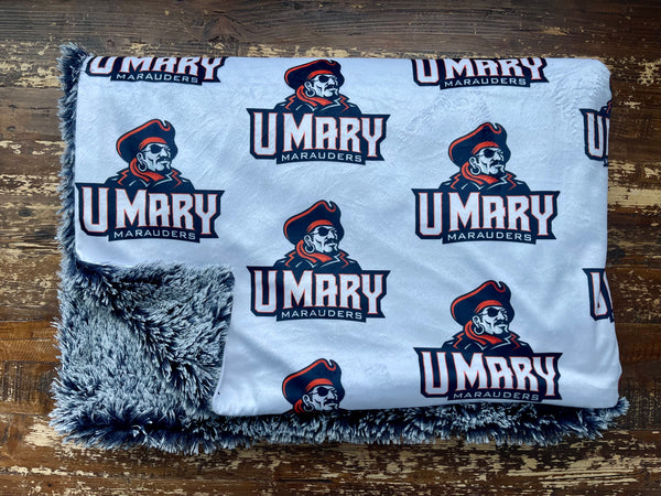 Adult University of Mary Minky Fur Blanket