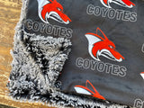 Adult Williston Coyotes Minky Fur Blanket