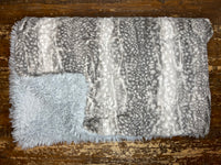 Adult Silver Fawn Minky on Fur Blanket